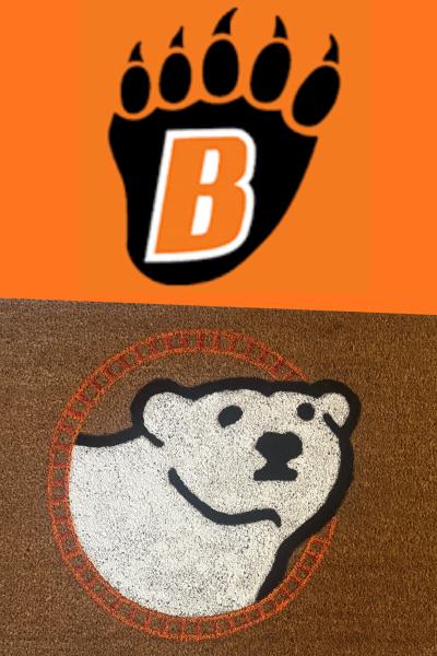 Sisal Rug With Hand-Painted White Bear Logo
