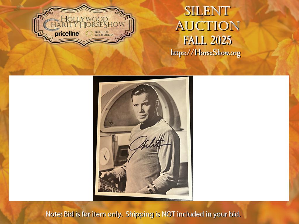 Black & White Publicity Photo of Captain Kirk si...