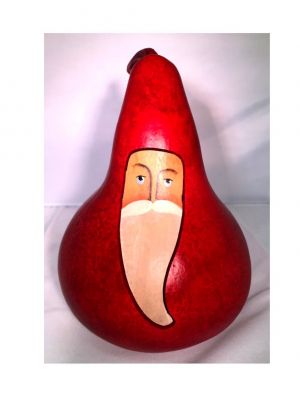 Hand-Painted Santa Gourd from Meadowbrooke Gourds