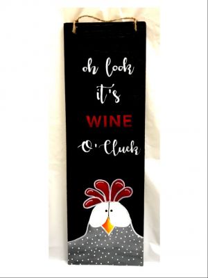 Wine O'Cluck Hanging