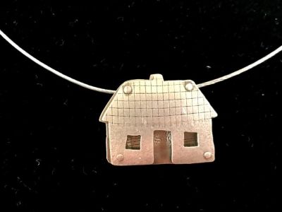 Sterling Silver House Pendant