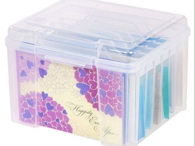 Card Organizer Box with Dividers and 12 Packages of Cards