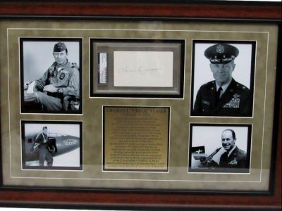 Brigadier General Chuck Yeager Autographed Framed Collage