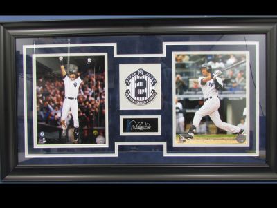 Derek Jeter Yankees Framed Retirement Collage with Laser Engraved Autograph