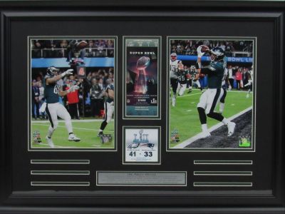Eagles Philly Special Framed Photo Collage of Nick Foles/ Trey Burton w/Replica SB Ticket