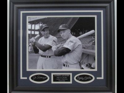 Mickey Mantle/ Joe DiMaggio Yankee Legends Unsigned Photo w/Laser Engraved Autographs