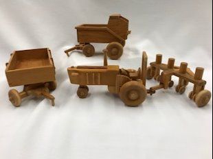 Wooden Toy Farm Machines Set 3