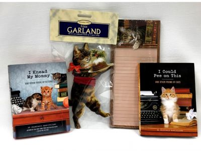 Cat Poetry Books, Cat Notepad, and Cat Garland