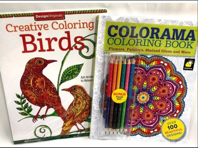 Set of 2 Coloring Books for Adults - Colorama and Creative Coloring Birds