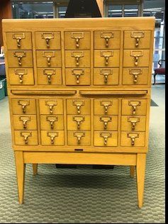 Wooden Card Catalog from Simpson Library