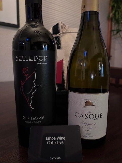 Tahoe Wine Collective $25 Gift Certificate + Belledor 2017 Zinfandel + Le Casque 2021 Viognier