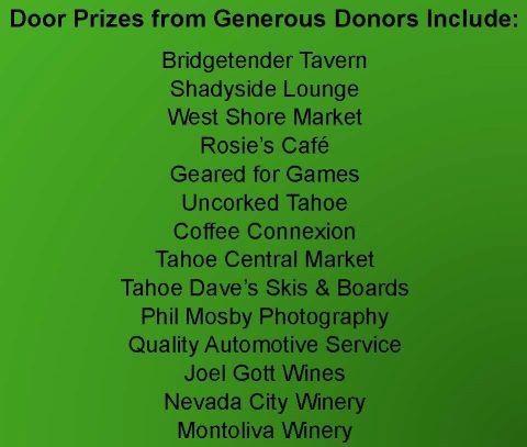 Door Prizes from Generous Donors