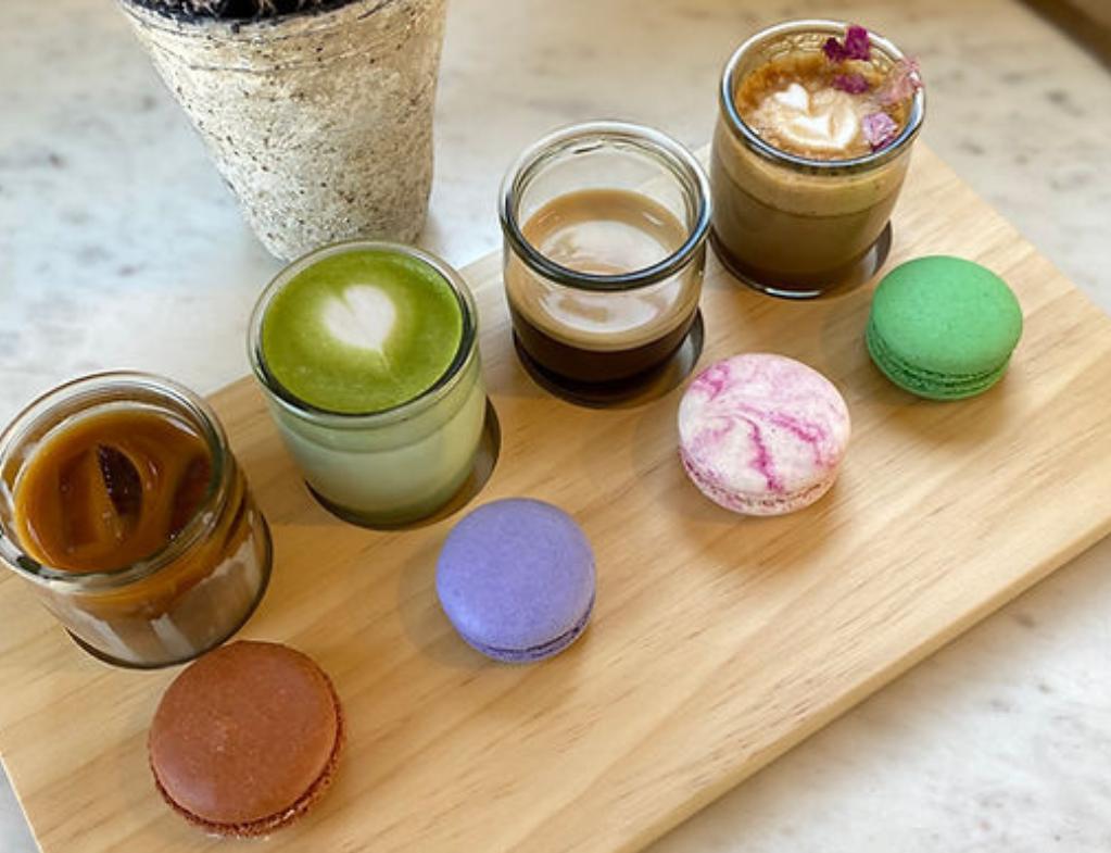 Coffee and Macaron Flight Tasting