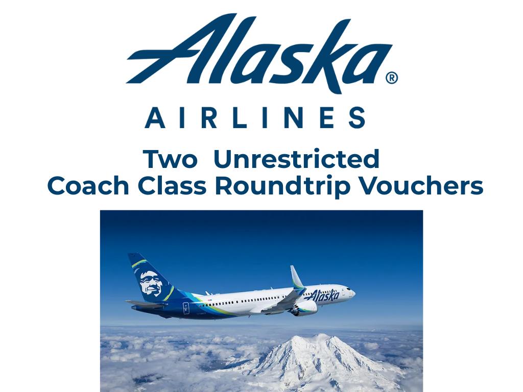 2 Alaska Airlines roundtrip vouchers