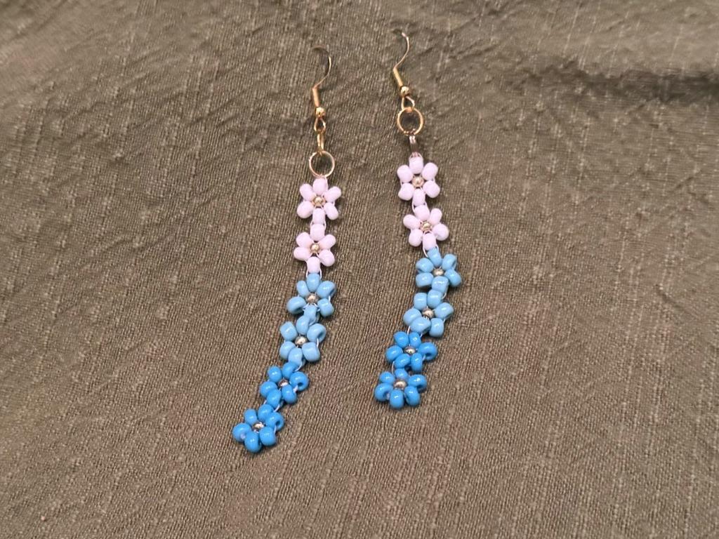 Forget-Me-Not Beaded Earrings by Samantha Heglin