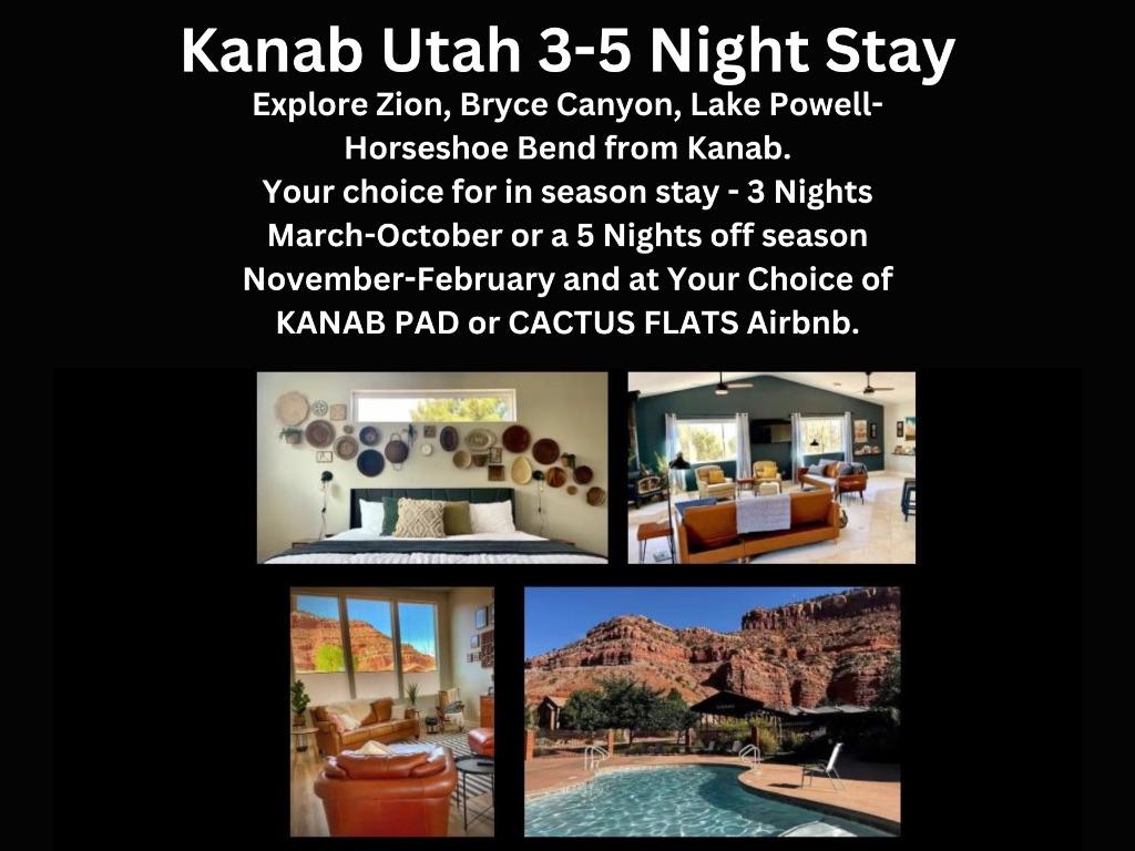 Kanab Utah 3-5 night stay