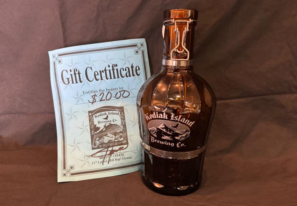 Kodiak Island Brewing Growler and Gift Certificate