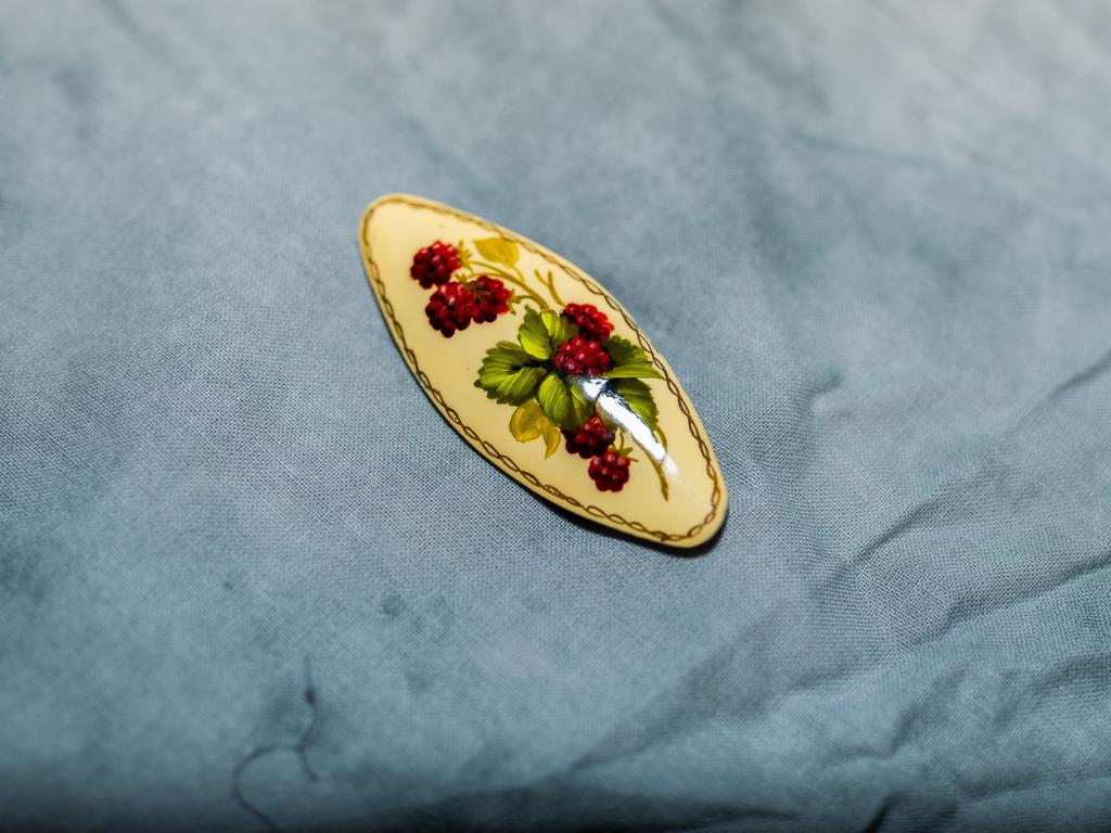 Salmonberry Hand Painted Brooch