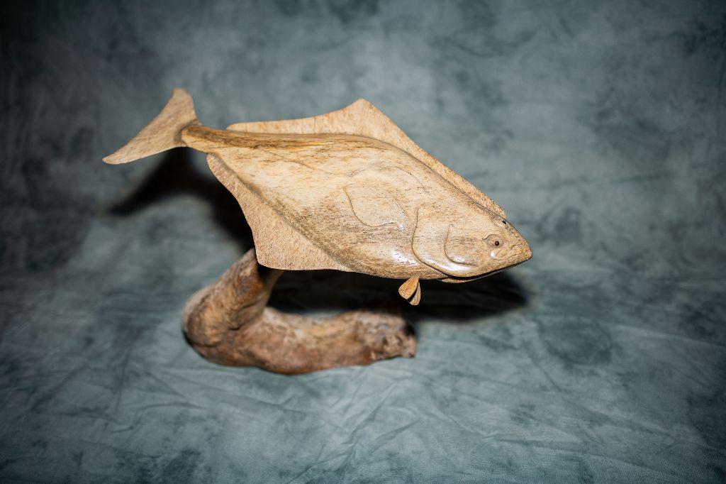 Halibut on Walrus Jawbone Stand