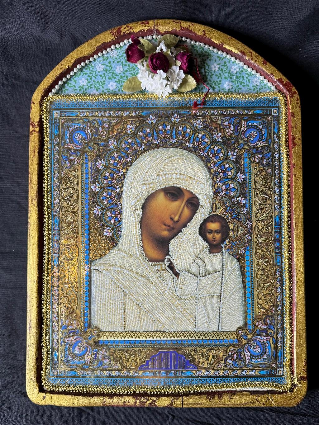 Russian Madona Icon by Mary Jane Longrich