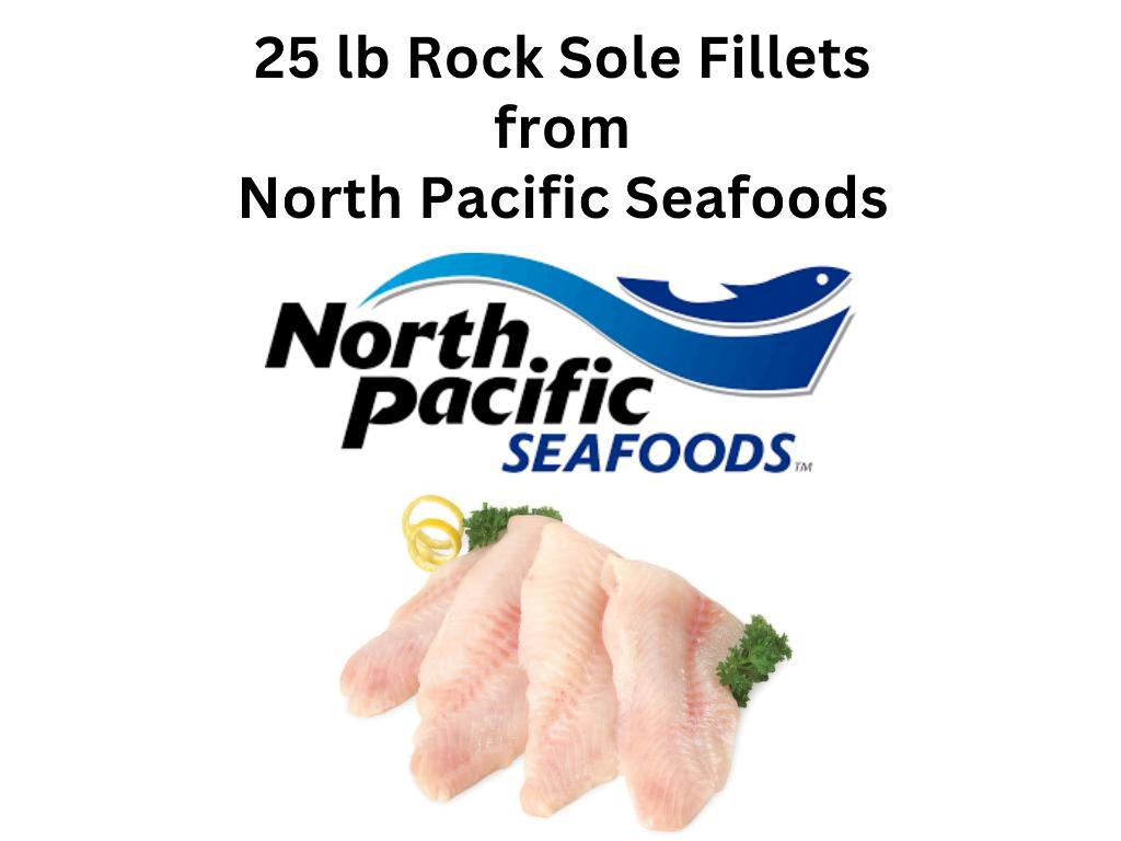 25 lb Rock Sole  Fillets from North Pacific Seafoods