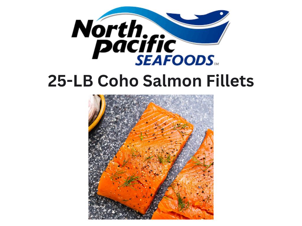25-LB Coho Salmon Fillets from North Pacific Seafood...