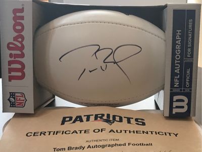 Tom Brady Autographed Football