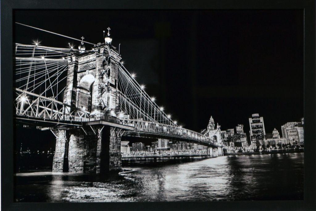 Black and White Roebling Bridge