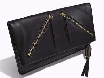 Stella and Dot Covet Waverly - Black Leather bag/clutch
