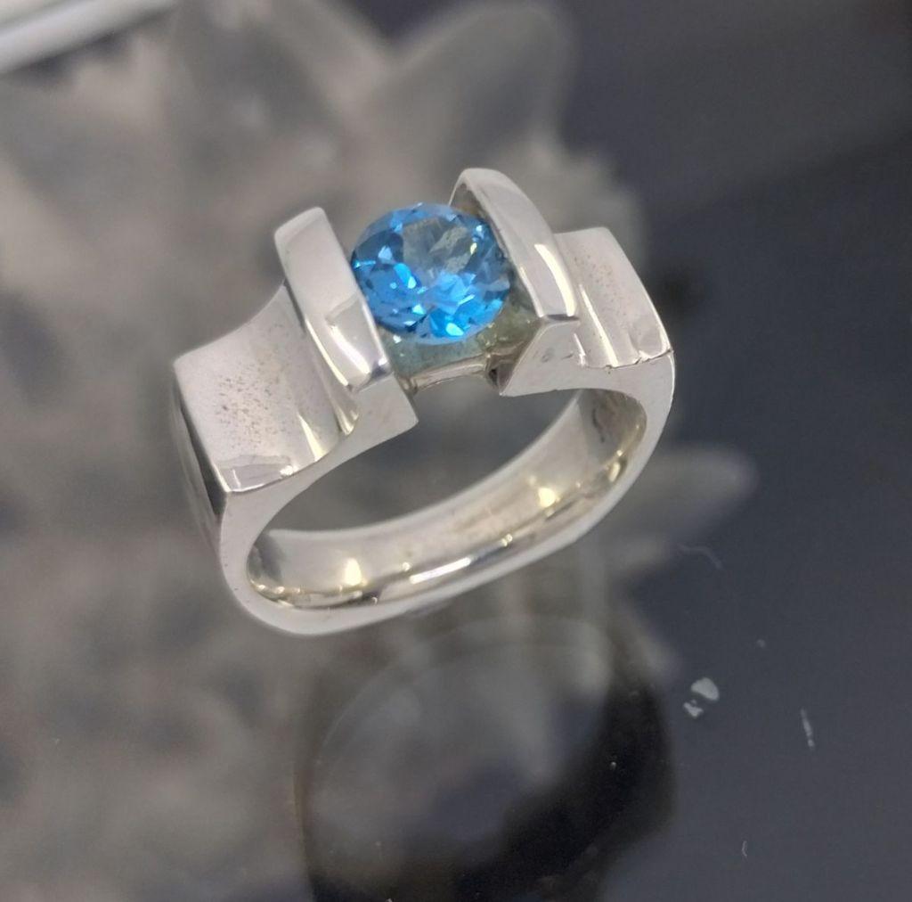 Sterling Ring with Topaz - Art Metals Studio
