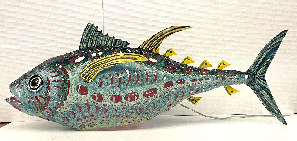 Yellow Tuna Fish Light by Artist Bill Reid