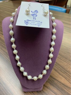 Kasumi Freshwater Pearl Necklace and Earrings