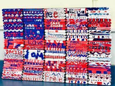 Jasper Johns Inspired American Flag Art Created by 3rd Graders!