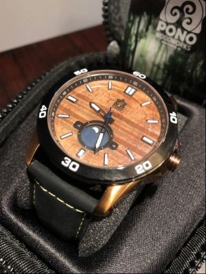 PONO WOODWORKS  - THE CASTAWAY KOA WOOD WATCH