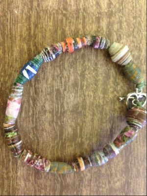 Handmade with Love by 7th Graders -  Bracelet, 7 1/2 inches, heart shaped clasp