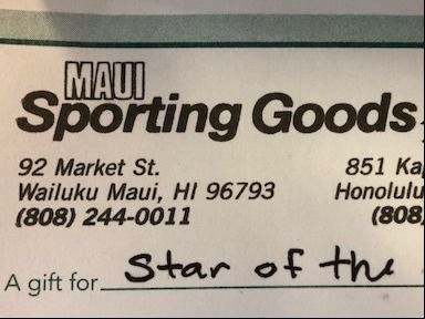 $100.00 Gift Certificate Maui Sporting Good