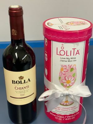 Bolla Chianti and Lolita Wine Glass