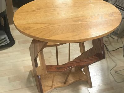 Hand-Crafted Wooden End Table