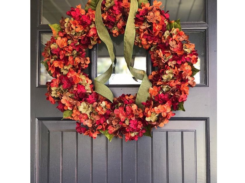 Fall Hydrangeas Wreath - Rustic Home Decor
