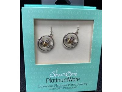 Platinum Irish Promise Earrings