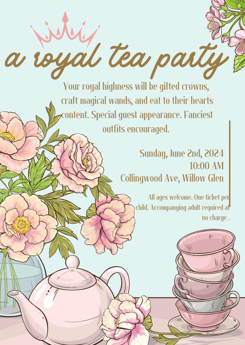 Parties -  ticket to attend A Royal Tea Party for up to 24 little princes and princesses