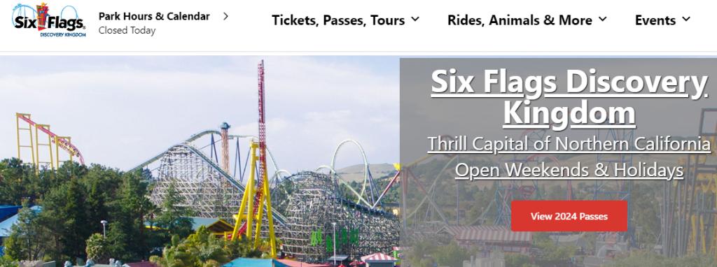 Six Flags  Discovery Kingdom - admission for two