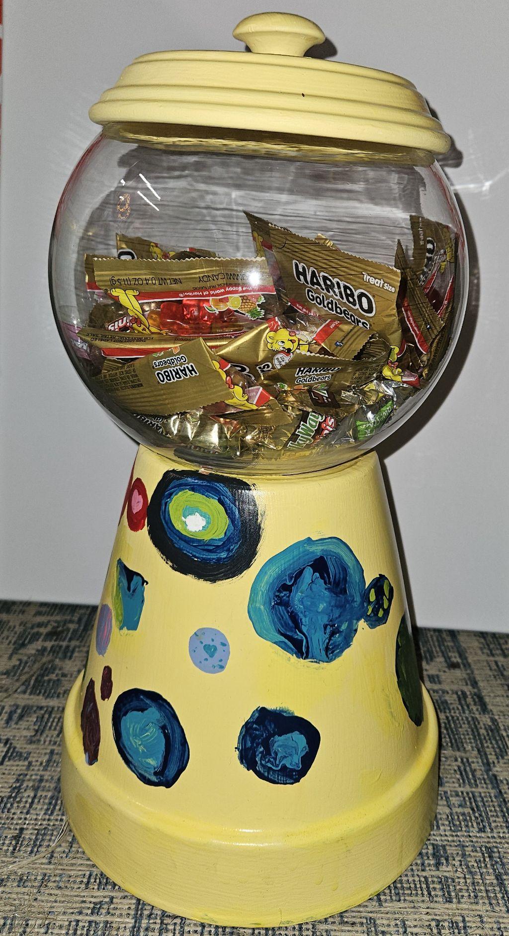 Classroom Art - Mrs. Naranjo's painted Candy Jar