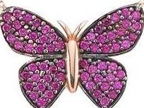 Butterfly Necklace - Rose Gold with Ruby Tone Butterfly Pendant