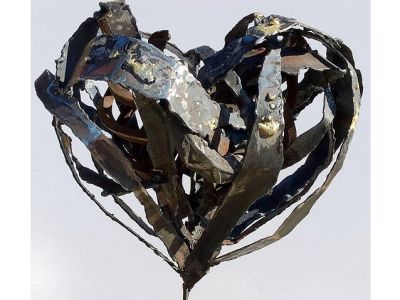 Steel Heart Sculpture
