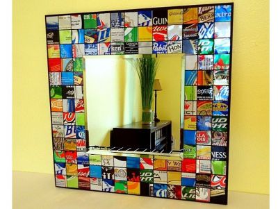 Beer Can Mirror Art