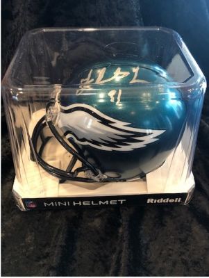 Autographed Fletcher Cox Mini Helmet