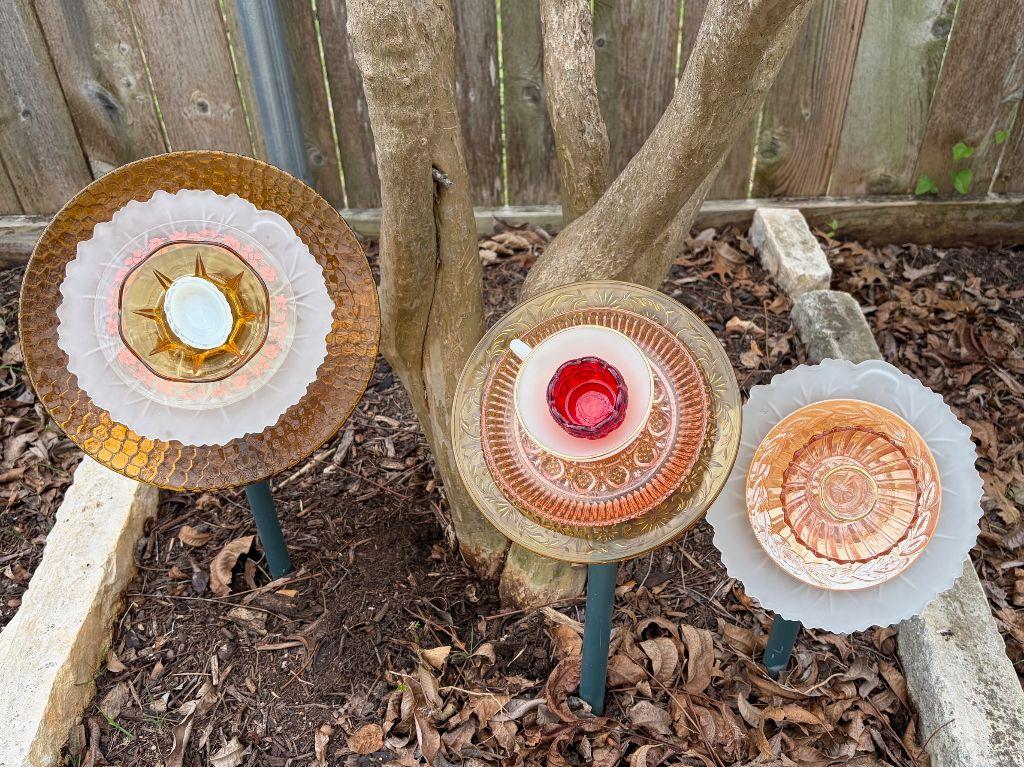 Classy glass garden flowers