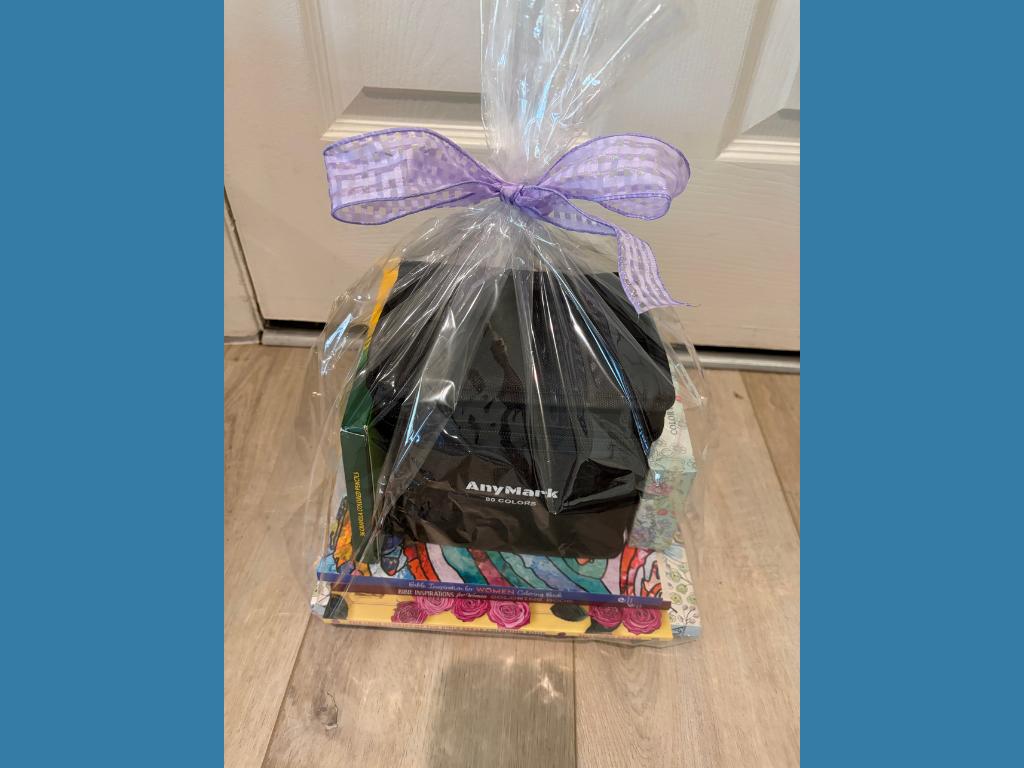 Adult coloring basket