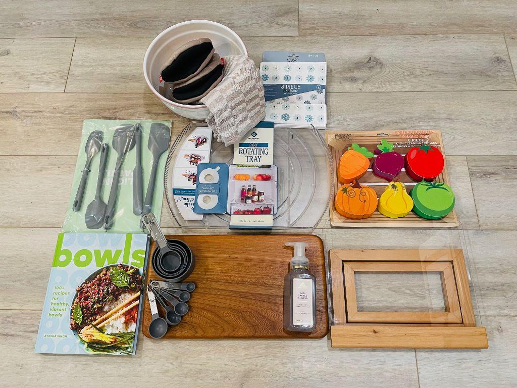 Wooden Box Full of Kitchen Items